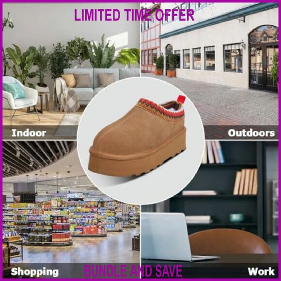 Platform Slippers Fleece Lined Sneakers Anti-Slip Boots Women's Size - Picture 7 of 8